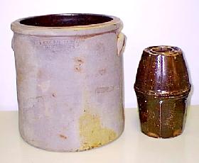 Large Crock and Canning Jar